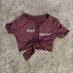Maroon Day Dreamer Tie Up Crop Top